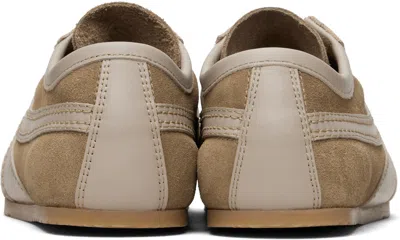 Dries Van Noten Women Beige Low-top Sneakers With Two-tone Lace-up In Suede Woman In White