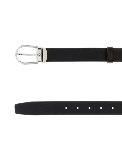 Montblanc Black Cut To Size Solid Belt In Black