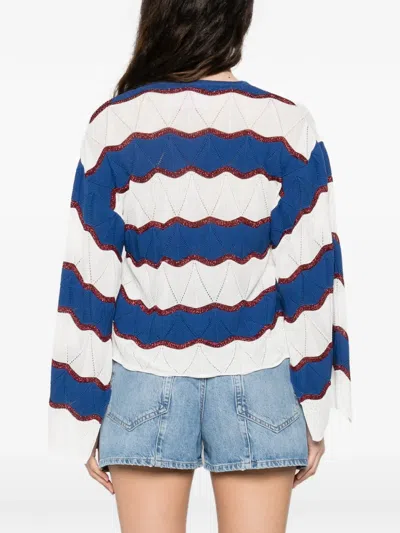 La Doublej Pullover Mit V-ausschnitt In White
