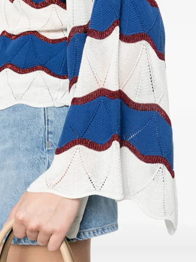 La Doublej Pullover Mit V-ausschnitt In White
