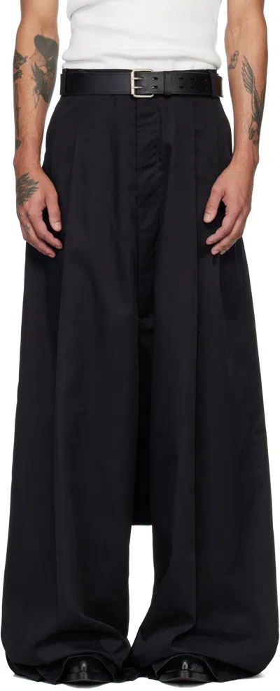 Lu'u Dan Lowline Belt Loop Casual Pants In Black