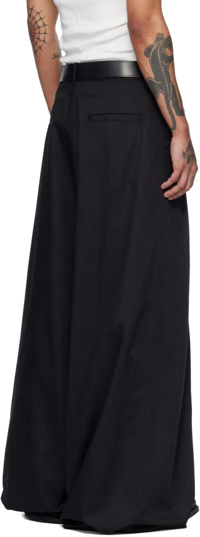 Lu'u Dan Lowline Belt Loop Casual Pants In Black