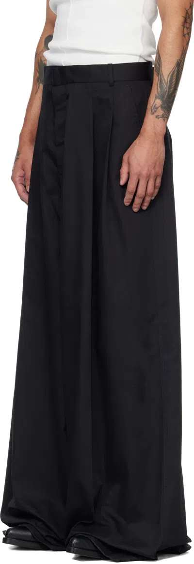 Lu'u Dan Lowline Belt Loop Casual Pants In Black