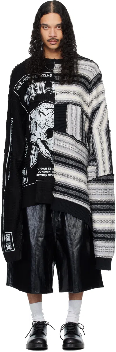 Lu'u Dan Patchwork Knit Sweater In Black