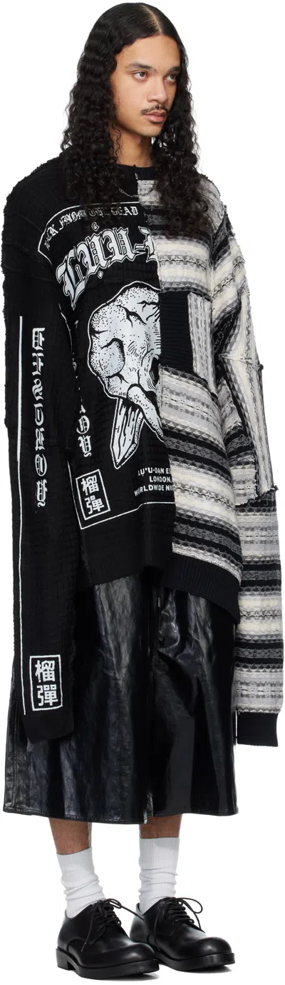Lu'u Dan Patchwork Knit Sweater In Black