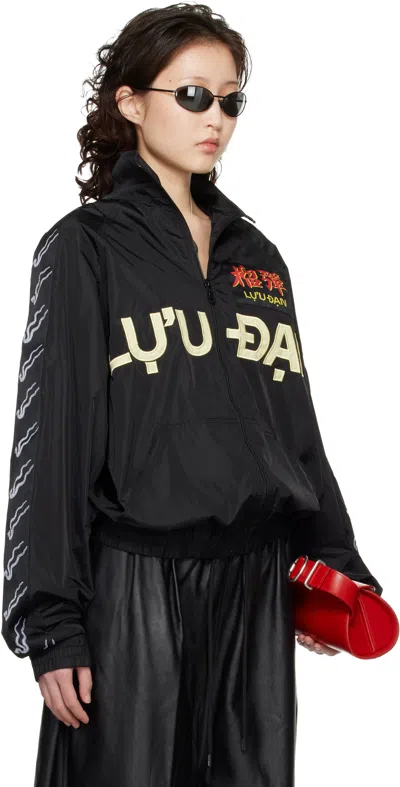 Lu'u Dan Black Windbreaker L-d Jacket In Black