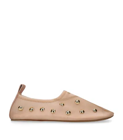 Chloé Rita Blushy Beige Ballet Flats In Transparent Mesh Women In Neutral