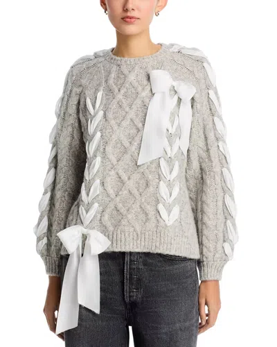 Loveshackfancy Kloss Pullover Sweater In Gray