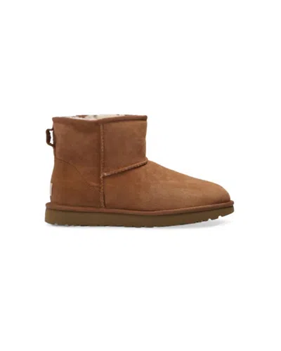 Ugg Camel Suede Classic Mini Ii Ankle Boots In Brown