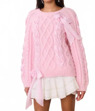 Loveshackfancy Kloss Alpaca-blend Ribbon Pullover In Pink