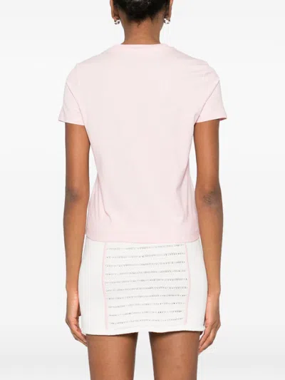 Casablanca Women Airbrush Smiley Fitted Short-sleeve T-shirt In Pink