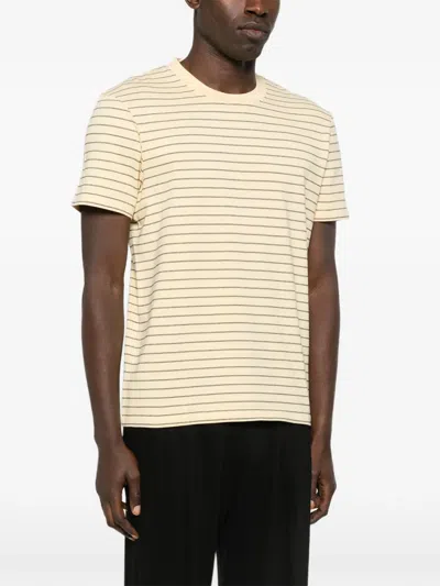 Sandro Striped T-shirt In Yellow