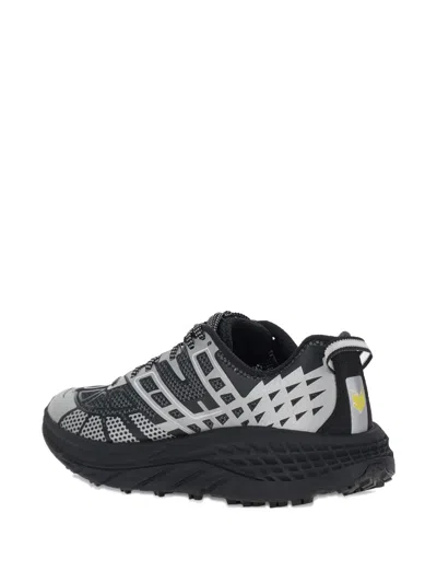 Hoka U Speedgoat 2ts Black Low Top Sneakers With Printed Laces And Logo Lettering On The Side In Tech Fab