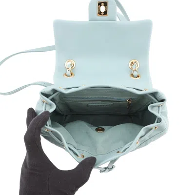 Pre-owned Chanel Light Blue Leather Backpack ()