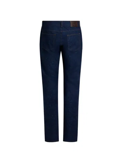 Etro Printed Straight Jeans In Blue