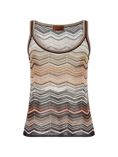 Missoni Women Multicolor Chevron Lam Tank Top, Xxl Luxury Tops For Women Darveys