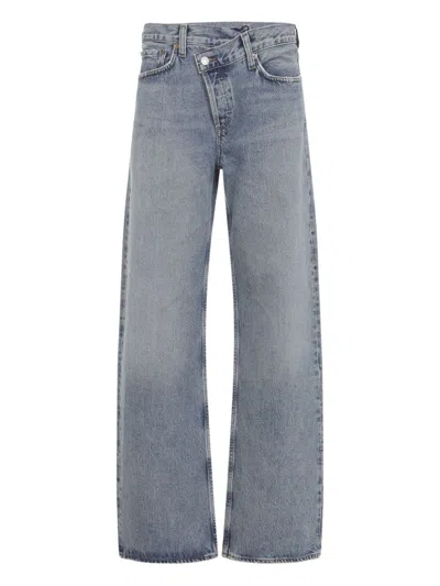 Agolde Conclusion Blue Regenerated Cotton Arc Criss Cross Jeans