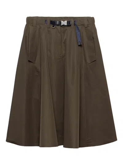 Prada Skirt Featuring Belt Loops And Flap Detail In Black