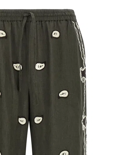 P.a.r.o.s.h Beach26 Pants Green In Gray