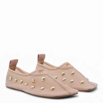 Chloé Rita Blushy Beige Ballet Flats In Transparent Mesh Women In Neutral