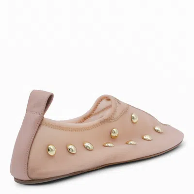 Chloé Rita Blushy Beige Ballet Flats In Transparent Mesh Women In Neutral
