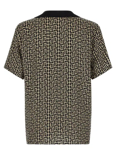Balmain Short Sleeves Shirt Geometric Pattern Collar In Black