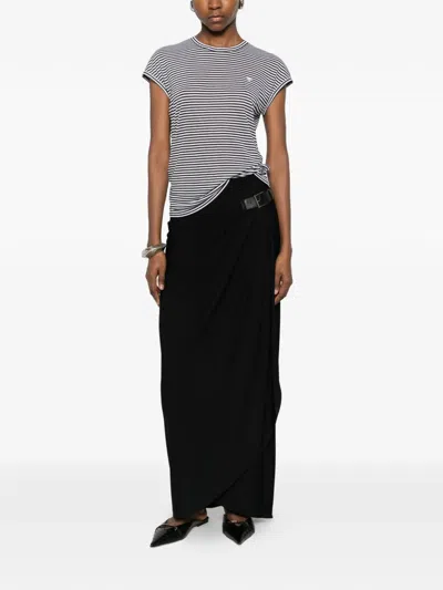 Tom Ford Blackwhite Striped T-shirt In Black