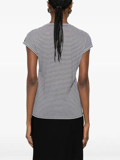 Tom Ford Blackwhite Striped T-shirt In Black
