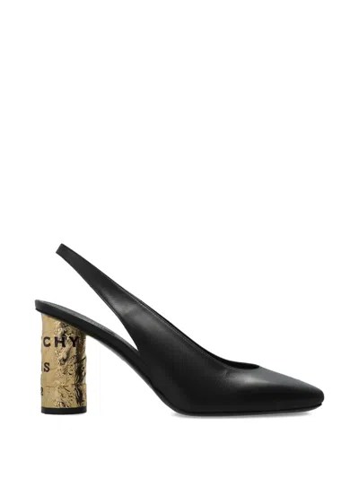 Givenchy Slingback Sandals Open Back Square Toe Heel In Black
