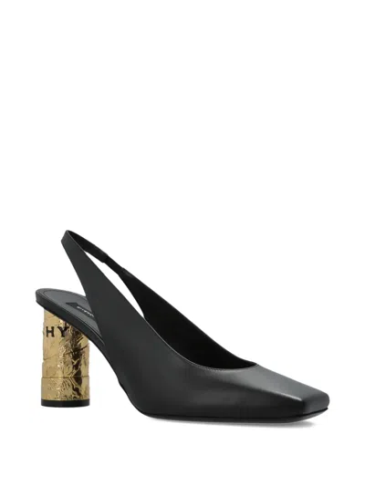 Givenchy Slingback Sandals Open Back Square Toe Heel In Black
