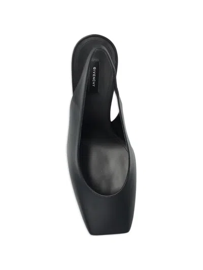 Givenchy Slingback Sandals Open Back Square Toe Heel In Black