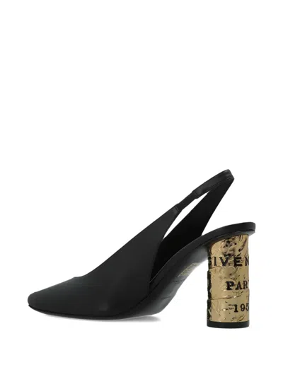 Givenchy Slingback Sandals Open Back Square Toe Heel In Black