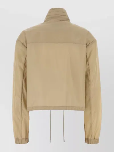 Prada Beige Recycled Polyamide Shell Jacket In Brown