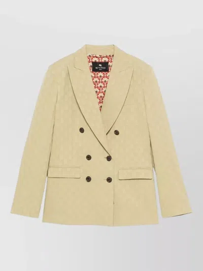 Etro Fitted Double-breasted Jacket With Paisley Pattern