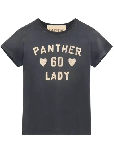 Valentino Womens Nero Betulla Printed Short-sleeves Cotton-jersey T-shirt In Blue