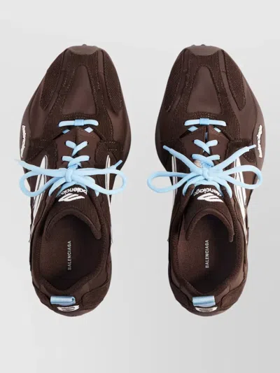 Balenciaga Women Brown Canvas And Corduroy Monday Ultra Sneakers In Brown