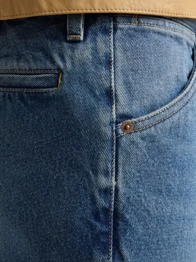 Prada Washed Denim Jeans With Regular Waist And Tight Fit In Blue