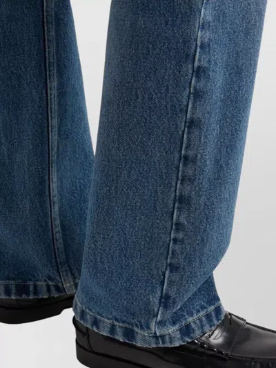 Prada Washed Denim Jeans With Regular Waist And Tight Fit In Blue