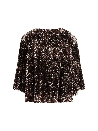 Ella Brown Polyester Blouse In Brown
