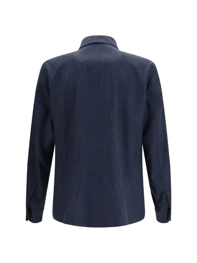 Etro Paisley-pattern Overshirt In Blue
