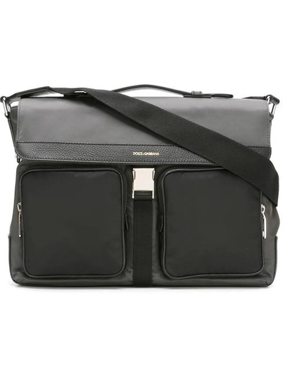 Dolce & Gabbana Flap Messenger Bag In Black