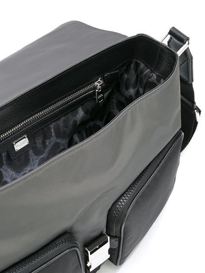 Shop Dolce & Gabbana Flap Messenger Bag In Grey