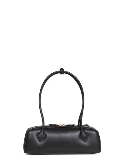 Alaïa Alaia Women Charcoal Suede Medium Le Teckel Shoulder Bag In Black