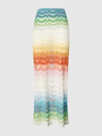 Missoni Mare Striped Metallic Crochet-knit Maxi Skirt In Multi