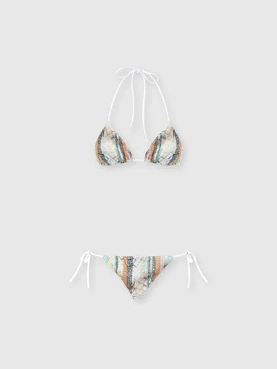 Missoni Zigzag Pattern Sequins-detail Bikini Set In Multi