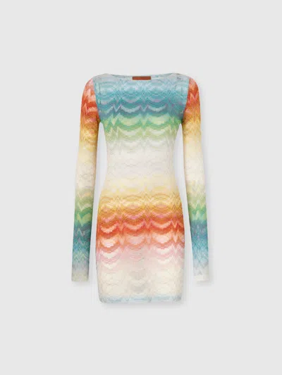 Missoni Womens Multicolor Gradient Raschel-knit Mini Dress