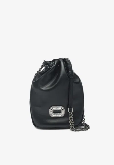 Roger Vivier Pilgrim Chain Strap Bucket Bag Rectangular In Black