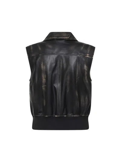 Diesel Distressed Mini Gilet Bomber For Women In Multi
