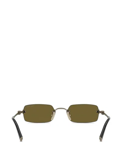 Miu Miu Rectangle-frame Sunglasses In Brown