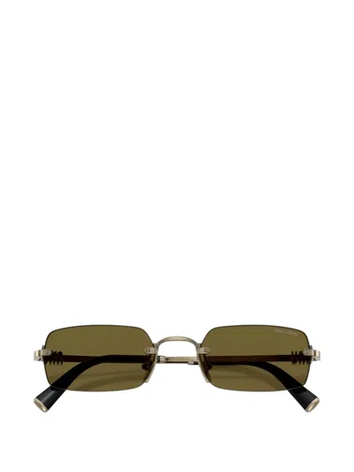 Miu Miu Rectangle-frame Sunglasses In Brown